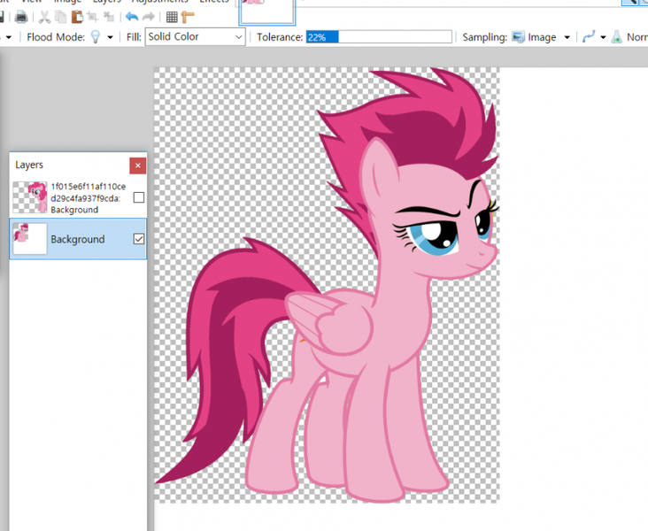 Size: 850x697 | Tagged: safe, anonymous artist, derpibooru import, pinkie pie, spitfire, paint.net, recolor, solo