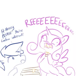 Size: 1650x1650 | Tagged: safe, artist:tjpones, derpibooru import, princess cadance, shining armor, alicorn, pony, unicorn, cheese pizza, female, food, lactose intolerant, majestic as fuck, male, mare, peetzer, pizza, reeee, simple background, sketch, stallion, that pony sure does love pizza, this will end in farts, white background