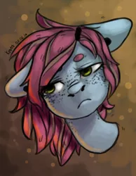 Size: 1802x2318 | Tagged: safe, artist:krotik, derpibooru import, oc, unofficial characters only, pony, bust, portrait, sad, solo