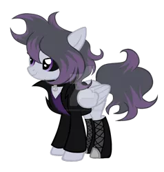 Size: 1024x1074 | Tagged: safe, artist:magicdarkart, derpibooru import, oc, unofficial characters only, pegasus, pony, black sclera, clothes, female, mare, simple background, solo, transparent background, watermark