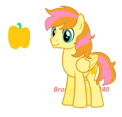 Size: 2088x2000 | Tagged: safe, artist:thesmall-artist, derpibooru import, oc, oc:golden apple, unofficial characters only, pegasus, pony, high res, male, offspring, parent:braeburn, parent:fluttershy, parents:braeshy, simple background, solo, transparent background