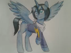 Size: 1600x1200 | Tagged: safe, artist:ponime11, derpibooru import, ponified, alicorn, pony, clothes, male, noragami, solo, stallion, traditional art, yato