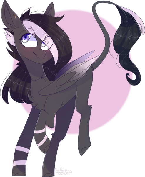 Size: 2439x2969 | Tagged: safe, artist:emily-826, derpibooru import, oc, oc:starry dreams, unofficial characters only, pegasus, pony, colored wings, colored wingtips, female, high res, mare, solo