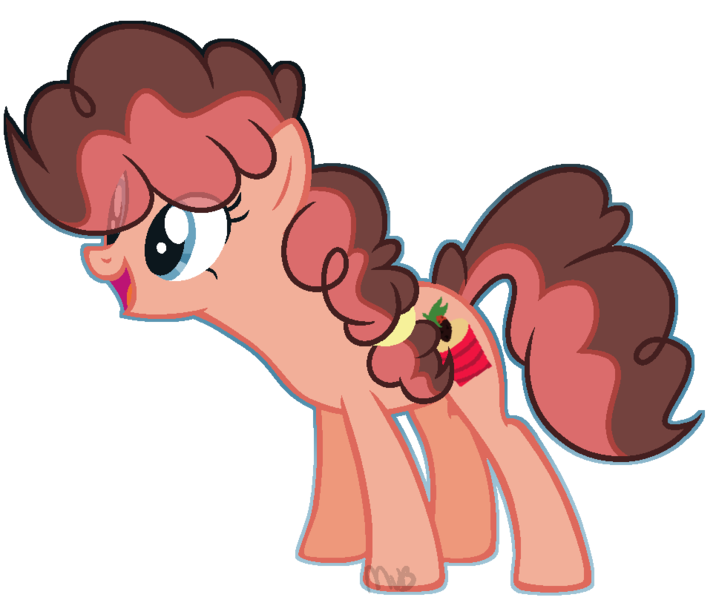 Size: 965x809 | Tagged: safe, artist:marielle5breda, derpibooru import, oc, oc:strawberry cupcake, unofficial characters only, earth pony, pony, female, mare, offspring, parent:cheese sandwich, parent:pinkie pie, parents:cheesepie, simple background, solo, transparent background