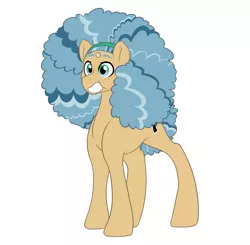 Size: 2804x2753 | Tagged: safe, artist:marukouhai, derpibooru import, oc, oc:polaroid, unofficial characters only, earth pony, pony, afro, high res, male, offspring, parent:cheese sandwich, parent:coco pommel, parents:cheesecoco, simple background, solo, stallion, white background