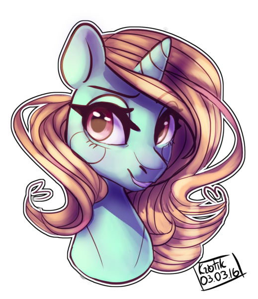 Size: 1568x1813 | Tagged: safe, artist:krotik, derpibooru import, oc, unofficial characters only, pony, unicorn, bust, lidded eyes, simple background, smiling, solo, transparent background