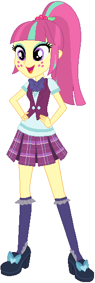 Size: 193x576 | Tagged: safe, artist:ra1nb0wk1tty, derpibooru import, sour sweet, equestria girls, clothes, crystal prep academy uniform, cute, female, hand on hip, school uniform, shoes, simple background, skirt, socks, solo, sourbetes, transparent background