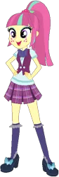 Size: 193x576 | Tagged: safe, artist:ra1nb0wk1tty, derpibooru import, sour sweet, equestria girls, clothes, crystal prep academy uniform, cute, female, hand on hip, school uniform, shoes, simple background, skirt, socks, solo, sourbetes, transparent background