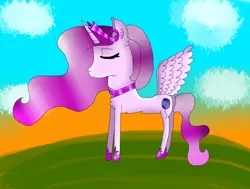 Size: 3644x2760 | Tagged: alicorn, alicorn oc, artist:mlpfan2017, calm, cloud, day, derpibooru import, grass, oc, paint tool sai, princess, safe, solo, unofficial characters only