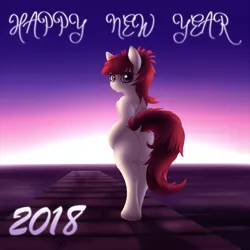 Size: 4000x4000 | Tagged: 2018, artist:foxnose, derpibooru import, happy new year, happy new year 2018, holiday, looking at you, looking back, looking back at you, new year, oc, pier, suggestive, unofficial characters only