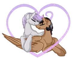 Size: 4027x3193 | Tagged: safe, artist:amazing-artsong, derpibooru import, oc, oc:artsong, oc:thespia, unofficial characters only, pony, cute, female, heart, lesbian, nuzzling, oc x oc, shipping, simple background, transparent background