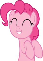 Size: 3208x4500 | Tagged: artist:slb94, cute, derpibooru import, diapinkes, eyes closed, pinkie pie, safe, secrets and pies, simple background, smiling, solo, transparent background, vector