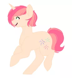 Size: 1200x1300 | Tagged: safe, artist:mah521, derpibooru import, oc, oc:cotton candy, unofficial characters only, pony, unicorn, female, mare, offspring, parent:cheese sandwich, parent:pinkie pie, parents:cheesepie, simple background, solo, white background