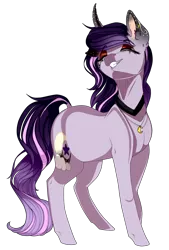 Size: 1044x1540 | Tagged: safe, artist:xxmissteaxx, derpibooru import, oc, oc:moonlight, unofficial characters only, pony, unicorn, curved horn, eyes closed, female, mare, simple background, smiling, solo, transparent background