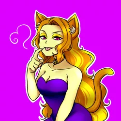 Size: 1000x1000 | Tagged: suggestive, artist:raika0306, derpibooru import, adagio dazzle, equestria girls, bell, breasts, busty adagio dazzle, cat ears, cat tail, catdagio, catgirl, claws, clothes, collar, female, long nails, nails, solo, tail, tongue out