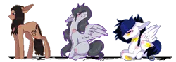 Size: 507x180 | Tagged: safe, artist:thunderstorm210, derpibooru import, oc, unofficial characters only, earth pony, pegasus, pony, pixel art, small resolution