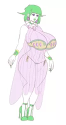 Size: 794x1500 | Tagged: abs, albino, armpits, artist:annon, belly button, big breasts, bimbo, breasts, busty changedling, changedling, changeling, choker, clothes, curvy, derpibooru import, ear piercing, earring, eyeshadow, female, high heels, hourglass figure, huge breasts, human, humanized, jewelry, lipstick, looking at you, makeup, nail polish, panties, piercing, see-through, shoes, simple background, solo, solo female, suggestive, thick, thong, thunder thighs, underwear, white background, wide hips