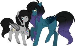 Size: 1024x625 | Tagged: safe, artist:t-aroutachiikun, derpibooru import, oc, oc:mystic flare, oc:walpurgis nacht, unofficial characters only, bat pony, pegasus, pony, blushing, male, simple background, transparent background