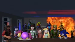 Size: 1280x720 | Tagged: safe, artist:khxhero, derpibooru import, scootaloo, twilight sparkle, equestria girls, 3d, ben 10, ben 10 omniverse, ben tennyson, captain qwark, christmas, crossover, gordon freeman, half-life, holiday, image, link, marco diaz, png, quark, ratchet and clank, sniper, sonic the hedgehog, sonic the hedgehog (series), source filmmaker, star butterfly, star vs the forces of evil, team fortress 2, the legend of zelda