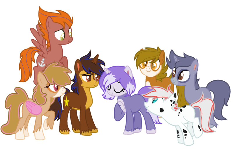 Size: 2233x1457 | Tagged: safe, artist:jennycrossoverpaints, derpibooru import, rocky, ponified, pony, chase, everest, marshall, paw patrol, rubble, simple background, skye, transparent background, zuma