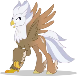 Size: 1024x1008 | Tagged: artist:mlp-trailgrazer, classical hippogriff, classical hippogriffied, derpibooru import, feathered fetlocks, hippogriff, hippogriffied, male, movie accurate, oc, oc:silver quill, raised claw, safe, simple background, solo, species swap, transparent background, unofficial characters only, vector