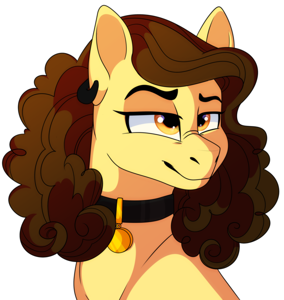 Size: 4625x4874 | Tagged: absurd resolution, artist:elskafox, bust, collar, derpibooru import, dog tags, oc, oc:parfait, ponysona, portrait, safe, solo, unofficial characters only