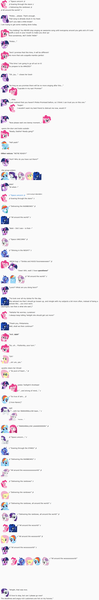 Size: 856x5169 | Tagged: absurd resolution, artist:dziadek1990, book, conversation, derpibooru import, description is relevant, dialogue, emotes, emote story, fluttershy, food, link in description, lunatone, marshmallow, pinkie pie, pokémon, princess luna, rainbow dash, rarity, reddit, reference, safe, singing, slice of life, song, space unicorn, sweetie belle, text, thumbnail is a stick, twilight sparkle