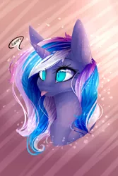 Size: 2000x3000 | Tagged: safe, artist:sofienriquez, derpibooru import, oc, oc:moonlight, unofficial characters only, alicorn, pony, unicorn, :p, abstract background, bust, cute, female, fluffy, heart, high res, mare, portrait, silly, silly pony, slit eyes, smiling, solo, tongue out