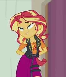 Size: 444x522 | Tagged: safe, derpibooru import, screencap, sunset shimmer, constructive criticism, equestria girls, equestria girls series, context is for the weak, cropped, cute, female, geode of empathy, hips, shimmerbetes, solo