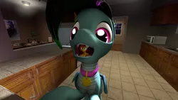 Size: 1280x720 | Tagged: 3d, artist:rdashflare, collar, derpibooru import, dracony, fetish, hybrid, kitchen, oc, oc:rdash, oc:southern belle, open mouth, source filmmaker, suggestive, unofficial characters only, vore