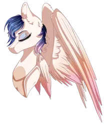 Size: 1209x1453 | Tagged: safe, artist:xxmissteaxx, derpibooru import, oc, oc:cumulus dawn, unofficial characters only, pegasus, pony, bust, eyes closed, female, mare, portrait, simple background, solo, transparent background