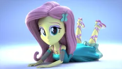 Size: 3840x2160 | Tagged: safe, artist:efk-san, derpibooru import, part of a set, fluttershy, equestria girls, equestria girls series, 3d, adorasexy, beautiful, blender, clothes, commission, cute, dress, feet, female, looking at you, sandals, sexy, shyabetes, smiling, solo