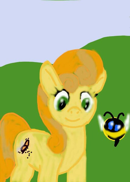 Size: 800x1122 | Tagged: safe, artist:scurilevensteinother, derpibooru import, junebug, bee, earth pony, insect, pony, solo