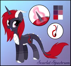 Size: 5451x5076 | Tagged: absurd resolution, artist:scarlet-spectrum, derpibooru import, dracony, female, glowing horn, hybrid, looking at you, mare, oc, oc:scarlet spectrum, reference sheet, safe, simple background, smiling, solo, transparent background, unofficial characters only