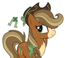 Size: 812x722 | Tagged: safe, artist:6-fingers-lover, derpibooru import, oc, oc:lucky hoof, unofficial characters only, earth pony, pony, cowboy hat, female, hat, mare, offspring, parent:applejack, parent:troubleshoes clyde, parents:troublejack, simple background, solo, stetson, transparent background