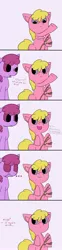 Size: 898x3600 | Tagged: safe, artist:puppyhowler, derpibooru import, berry punch, berryshine, cherry berry, earth pony, pony, ..., background pony, comic, dialogue, duo, duo female, female, i need a drink, i need a freaking drink, mare, pun, stick, visual pun