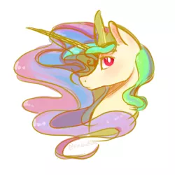 Size: 781x782 | Tagged: safe, artist:ximsketchs, derpibooru import, princess celestia, alicorn, pony, bust, ear fluff, female, mare, simple background, solo, white background