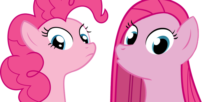 Size: 1097x543 | Tagged: artist:camtwosix, cute, cuteamena, derpibooru import, duality, duo, looking at you, :o, open mouth, pinkamena diane pie, pinkie pie, ponk, safe, self ponidox, simple background, transparent background, vector, wide eyes