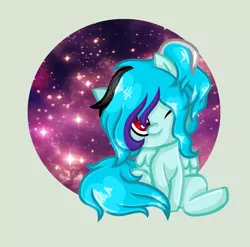 Size: 1384x1368 | Tagged: safe, artist:xxreddevil12xx, derpibooru import, oc, unofficial characters only, pegasus, pony, chibi, female, mare, one eye closed, sitting, solo, wink