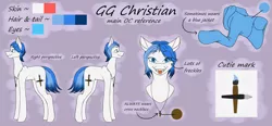 Size: 2932x1362 | Tagged: safe, artist:ggchristian, derpibooru import, oc, oc:gg christian, unofficial characters only, earth pony, pony, clothes, female, hoodie, mare, reference sheet, solo