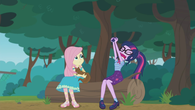 Size: 1280x720 | Tagged: safe, derpibooru import, screencap, fluttershy, sci-twi, twilight sparkle, equestria girls, equestria girls series, text support, feet, frustrated, geode of fauna, geode of telekinesis, magical geodes, mobile phone, phone, sandals, smartphone, text support: fluttershy