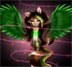 Size: 2369x2200 | Tagged: safe, artist:lada03, derpibooru import, oc, oc:lady cuantika, unofficial characters only, pegasus, pony, eyes closed, flying, solo