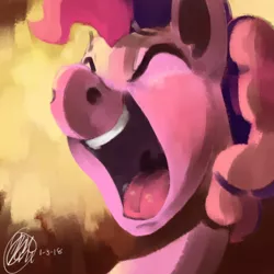 Size: 1000x1000 | Tagged: safe, artist:toisanemoif, derpibooru import, pinkie pie, earth pony, pony, adorable face, bust, cute, female, happy, open mouth, portrait, smiling, solo
