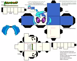 Size: 2979x2354 | Tagged: artist:grapefruitface1, craft, cubeecraft, derpibooru import, female, fixed, high res, papercraft, part of a set, printable, safe, solo, updated, vinyl scratch