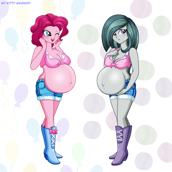 Size: 2000x2000 | Tagged: dead source, suggestive, artist:kb-adult-art, derpibooru import, marble pie, pinkie pie, equestria girls, belly, big belly, breasts, busty marble pie, busty pinkie pie, duo, duo female, equestria girls-ified, female, females only, older, preggy pie, pregnant