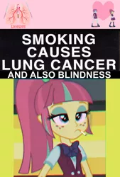 Size: 1304x1932 | Tagged: safe, derpibooru import, sour sweet, sunny flare, equestria girls, blindness, cigarette, lungies