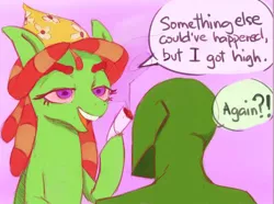 Size: 535x398 | Tagged: safe, anonymous artist, color edit, derpibooru import, edit, tree hugger, oc, oc:anon, earth pony, human, pony, /mlp/, 4chan, afroman, because i got high, blunt, clothes, colored, cute, drawthread, drug use, drugs, duo, funny, headscarf, marijuana, scarf, smoking