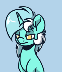 Size: 936x1080 | Tagged: safe, artist:witchtaunter, derpibooru import, lyra heartstrings, pony, unicorn, :d, animated, blinking, blue background, c:, cute, daaaaaaaaaaaw, emotional spectrum, eyes closed, female, floppy ears, frame by frame, frown, gif, happy, lidded eyes, looking at you, looking down, lyrabetes, mare, no pupils, open mouth, simple background, sitting, smiling, solo, weapons-grade cute, witchtaunter is trying to murder us