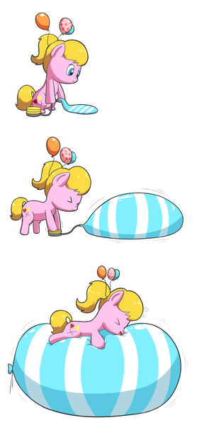 Size: 1206x2600 | Tagged: air inflation, artist:selphy6, balloon, balloon sitting, chibi, comic, cute, derpibooru import, heart, hug, inflation, oc, ocbetes, oc:lola balloon, ponytail, pump, safe, sequence, simple background, unofficial characters only, white background