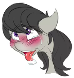 Size: 1277x1343 | Tagged: suggestive, artist:drizziedoodles, derpibooru import, octavia melody, ahegao, blushing, crying, drool, female, floppy ears, heart, implied sex, open mouth, right hole, solo, solo female, tears of pleasure, teary eyes, tongue out, wingding eyes